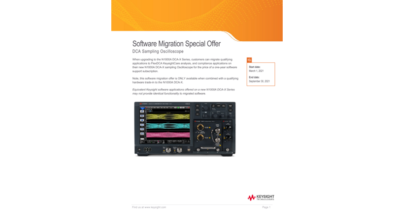 Software Migration Special Offer – DCA Sampling Oscilloscope
